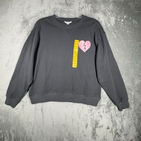 Wildfox Shirt Womens Medium Gray Pink Crewneck Sweatshirt I Wish it Was Saturday - Picture 2 of 8